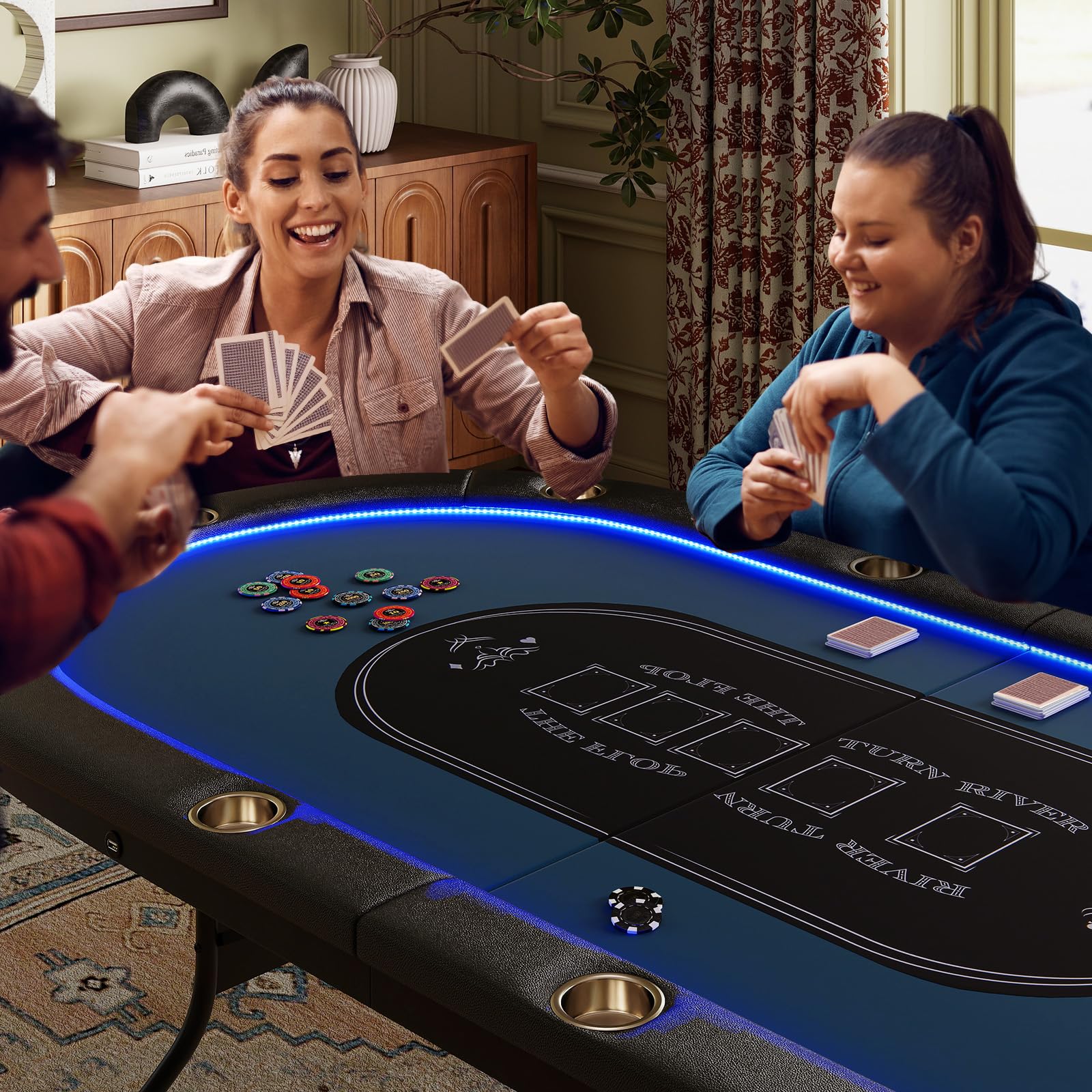 84" LED Foldable Poker Table for 10 Players