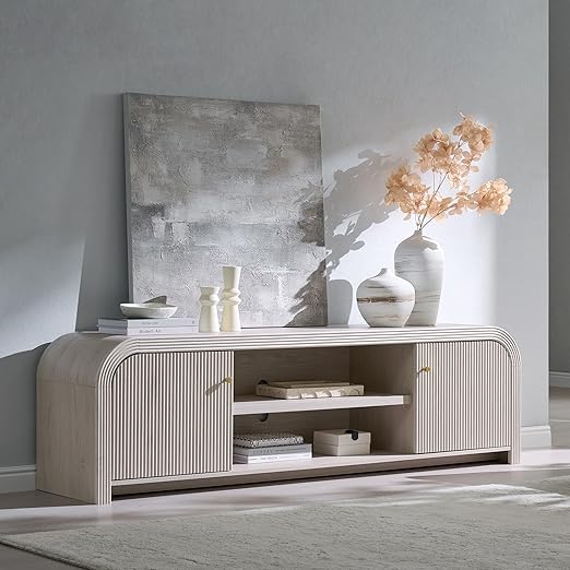 70" Modern Fluted TV Stand with Storage