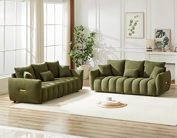 3-Piece Teddy Sofa Set - 2 Chairs & Oversized 3-Seater Couch