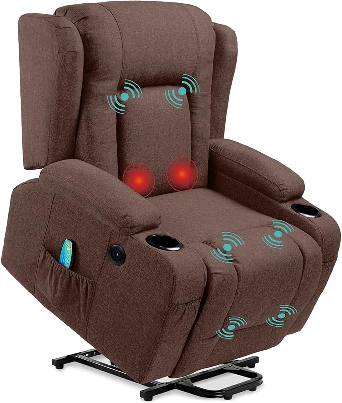 Power Lift Recliner Chair with Massage and Heat