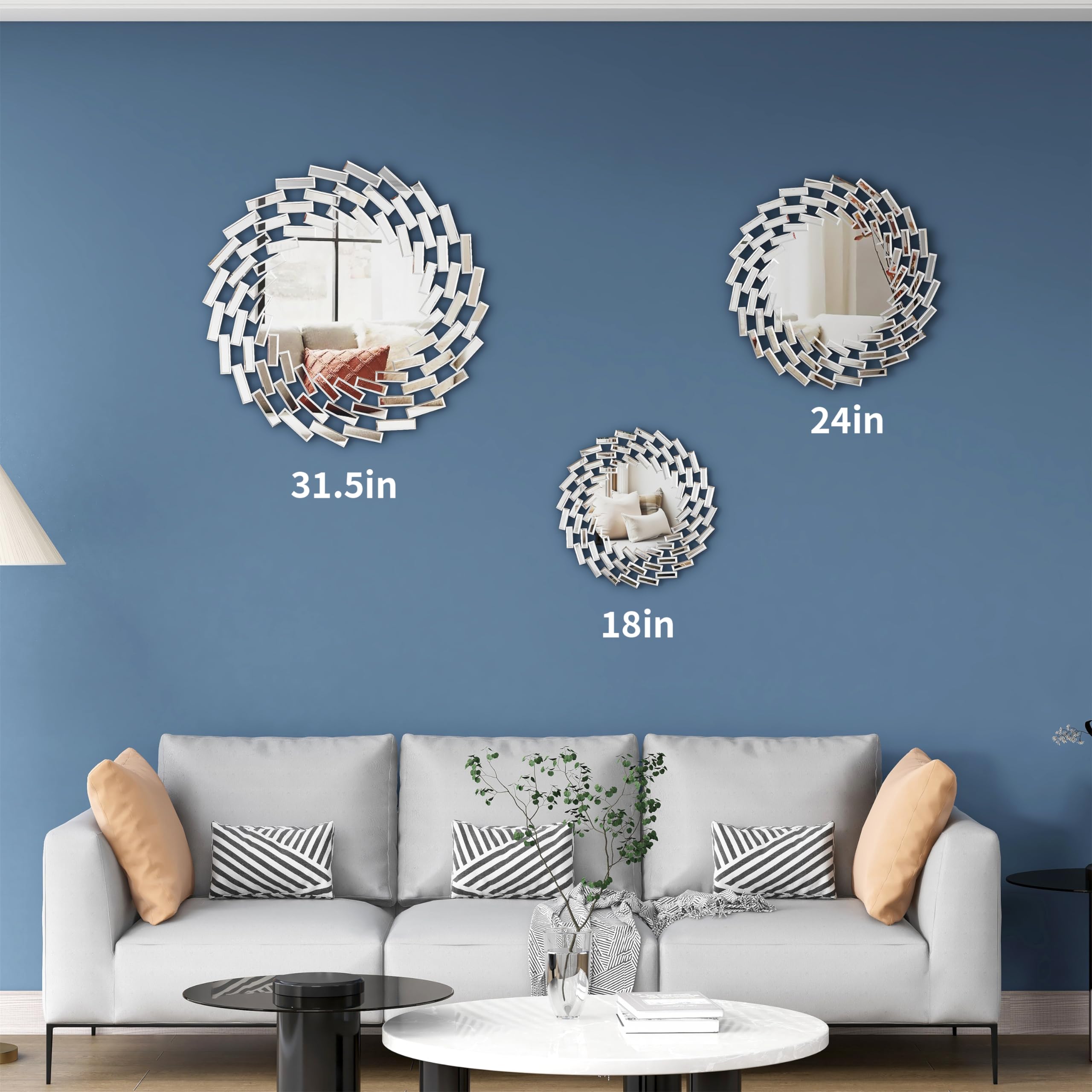 18 Inch Round Wall Mirror Silver