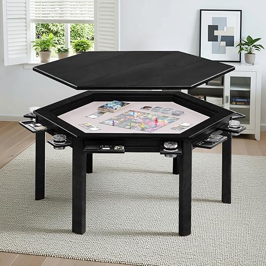 Hexagonal Gaming Table with Removable Top