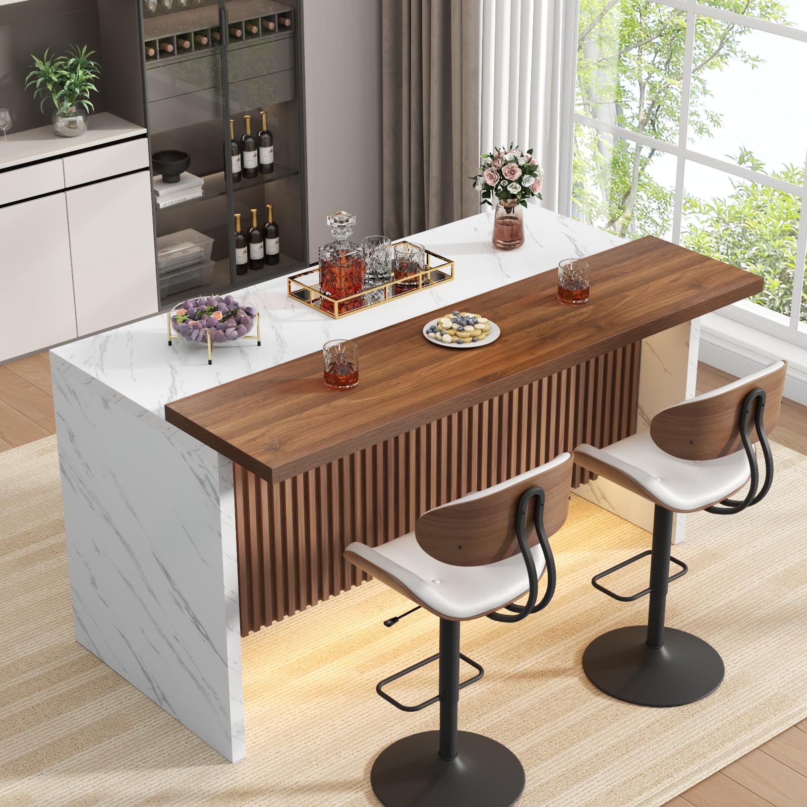 Marble Bar Table with LED Lights