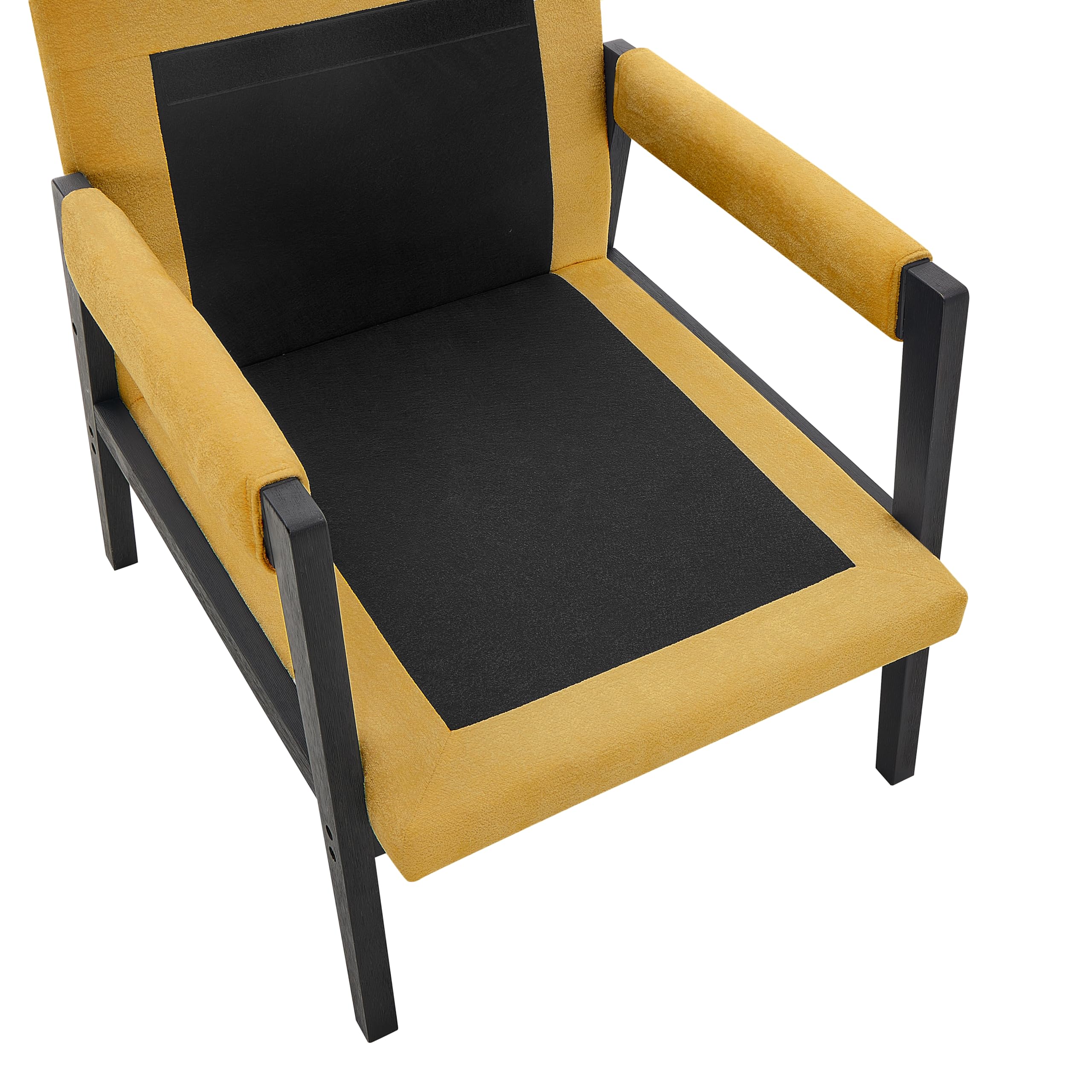 Mid-Century Modern Chenille Accent Armchair Yellow