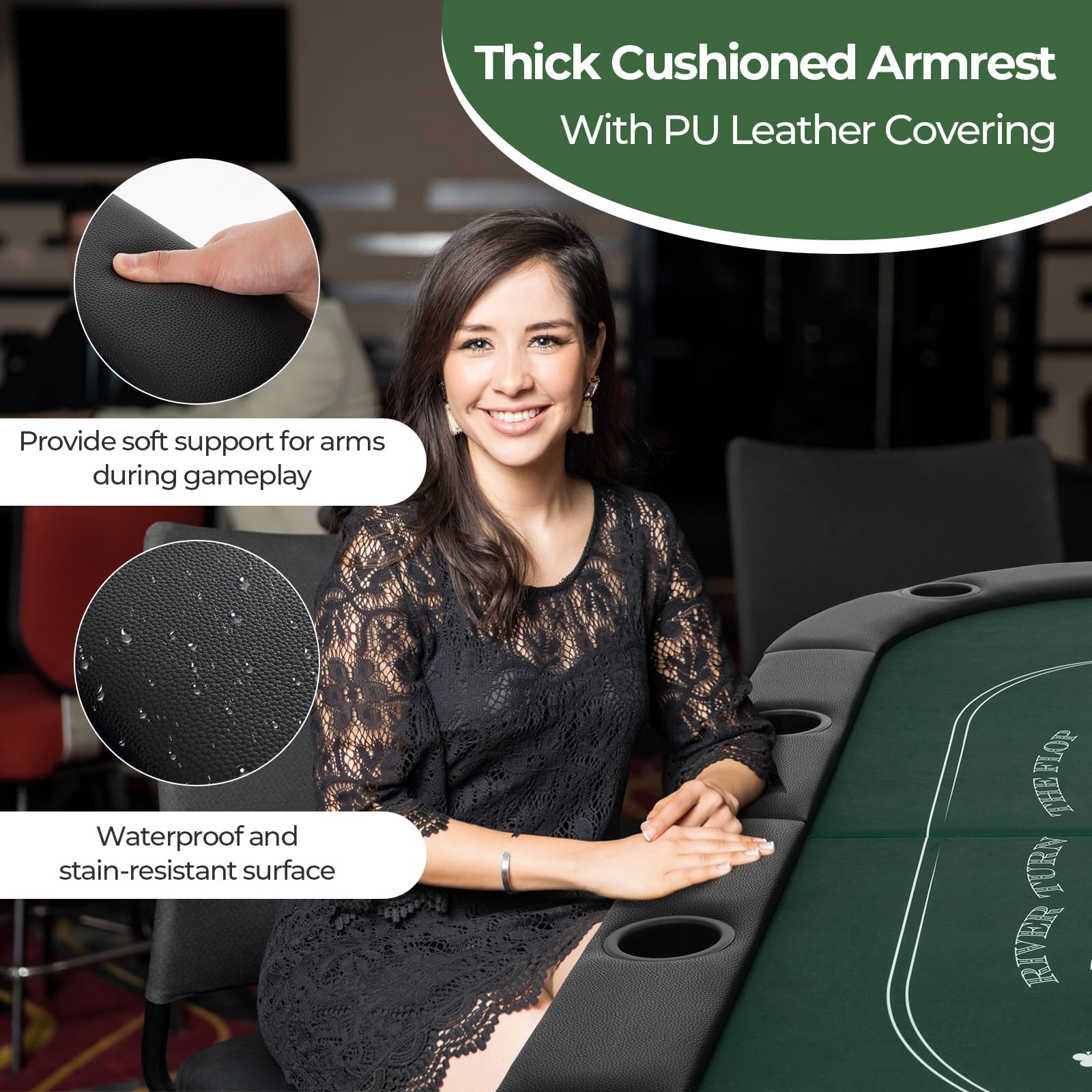 72" Foldable Poker Table for 8 Players