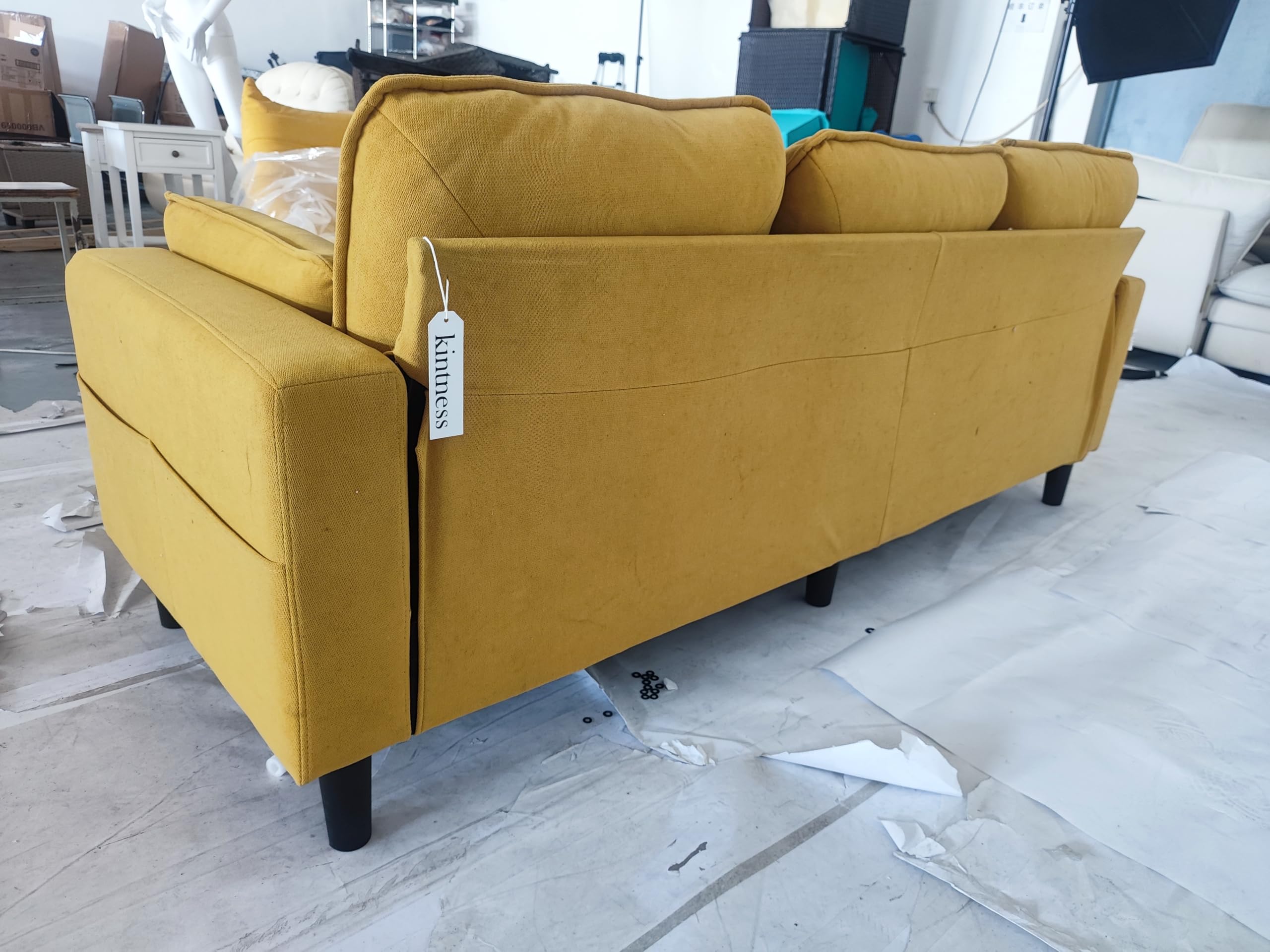 78 Inch 3 Seater Sofa Couch with Deep Seat and Armrest Pillow