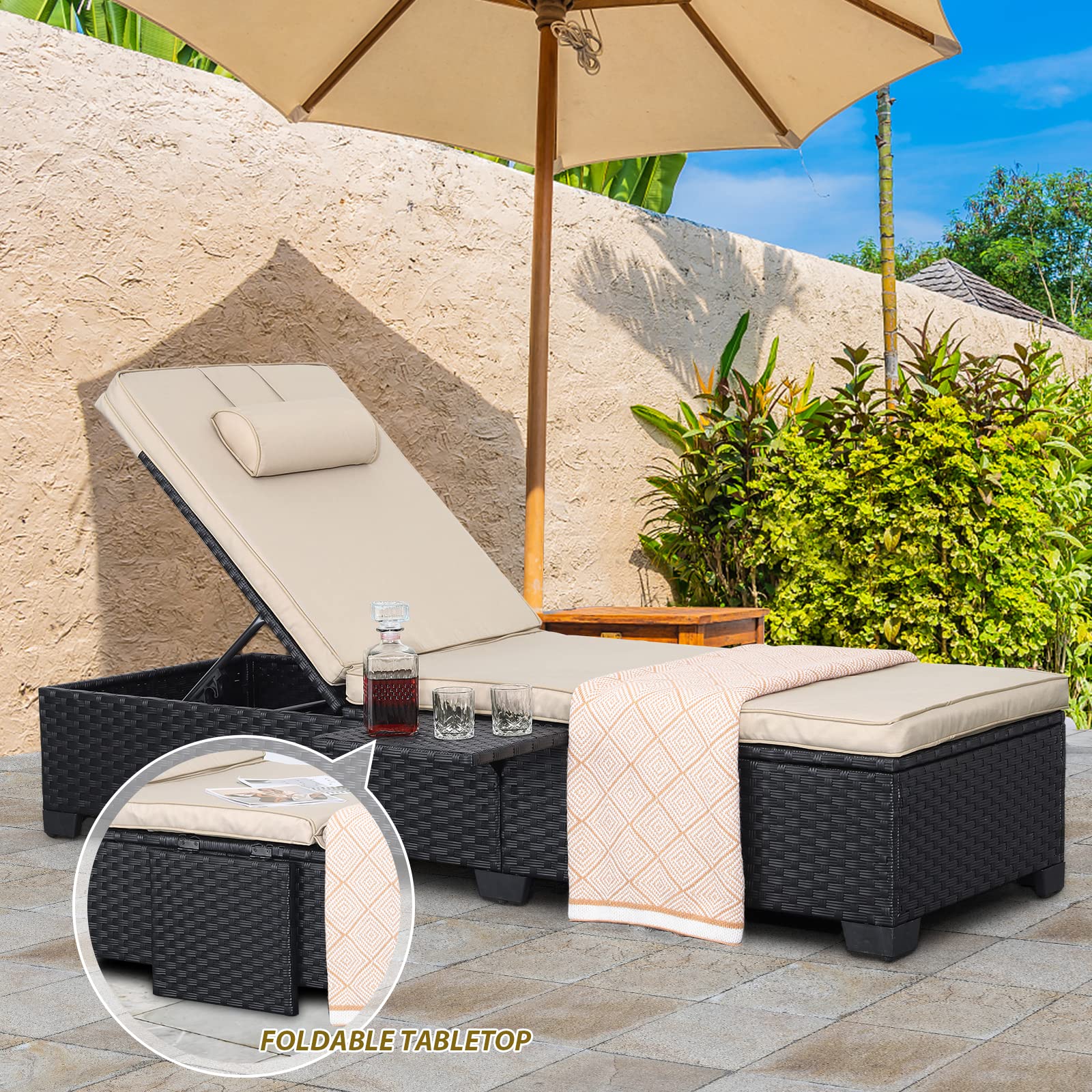 Outdoor Chaise Lounge Chairs Set of 2