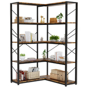 5 Tier L-Shaped Corner Bookshelf