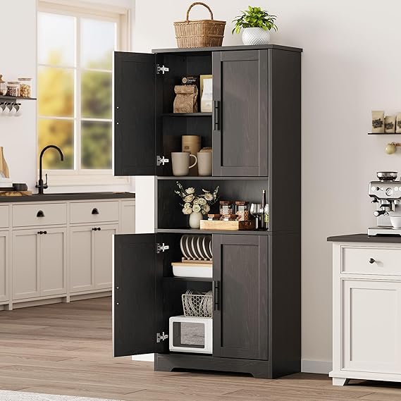 Tall Kitchen Pantry Cabinet with Adjustable Shelves