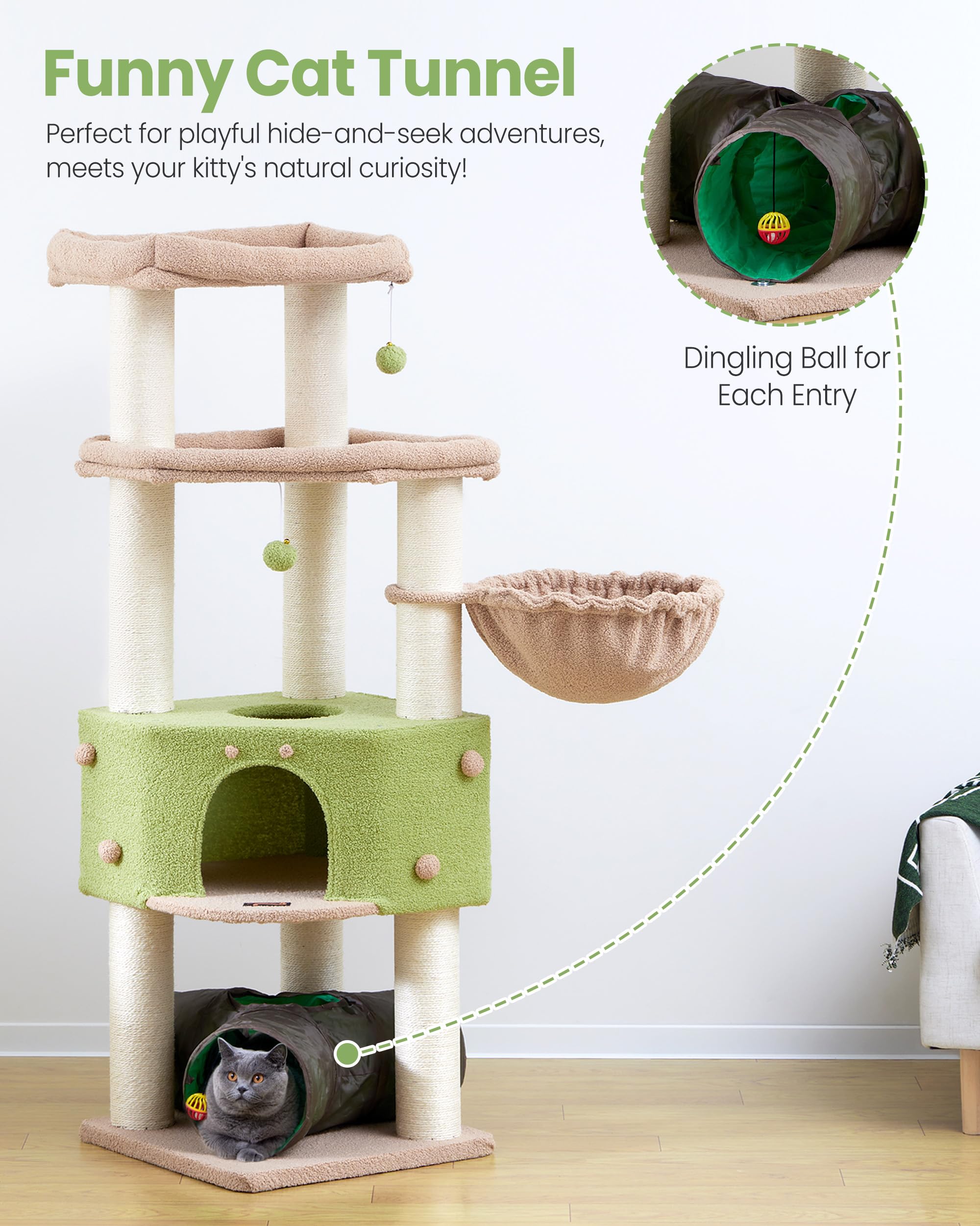 60 Inch Cat Tree Tower for Large Cats