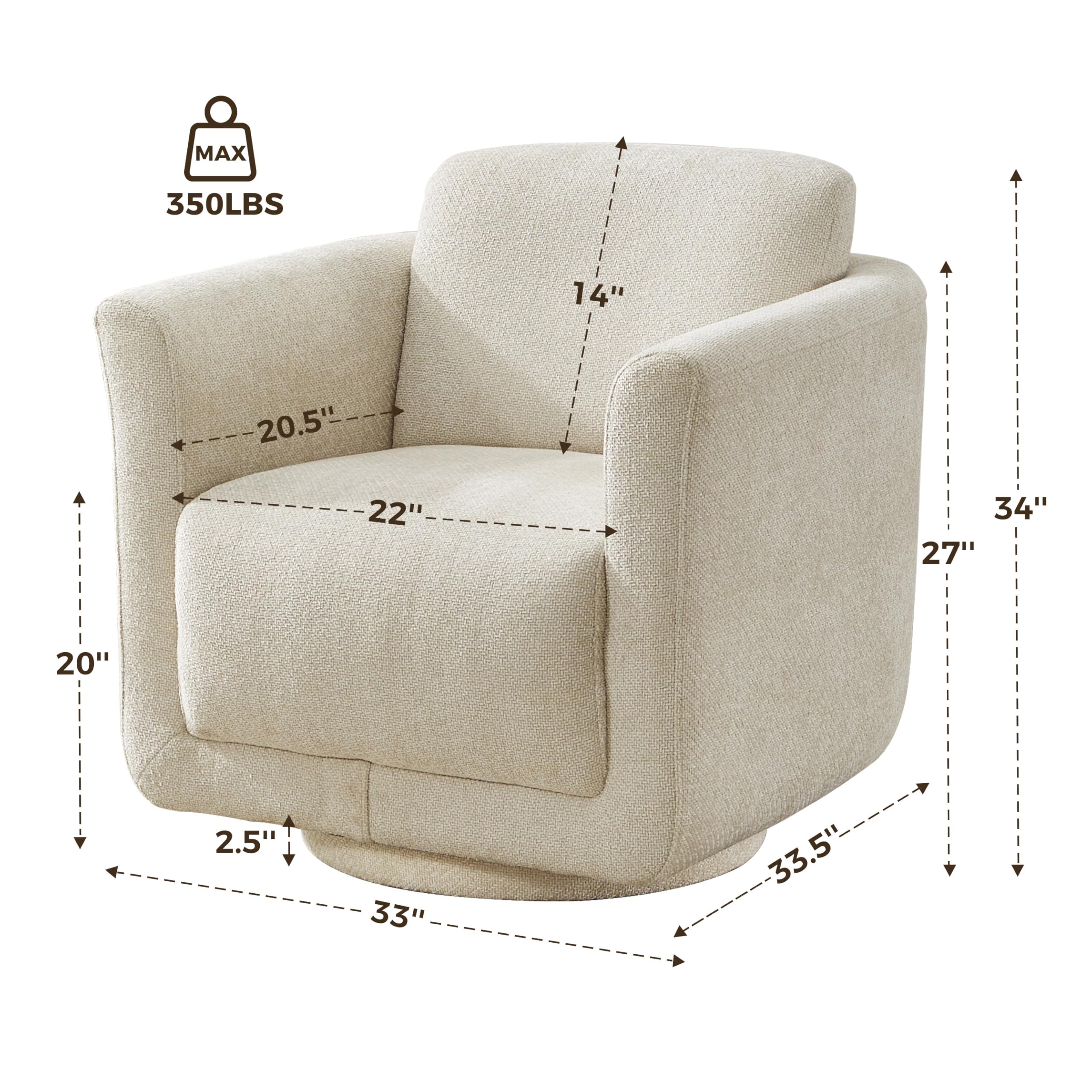 360° Swivel Accent Chair with Chenille Upholstery