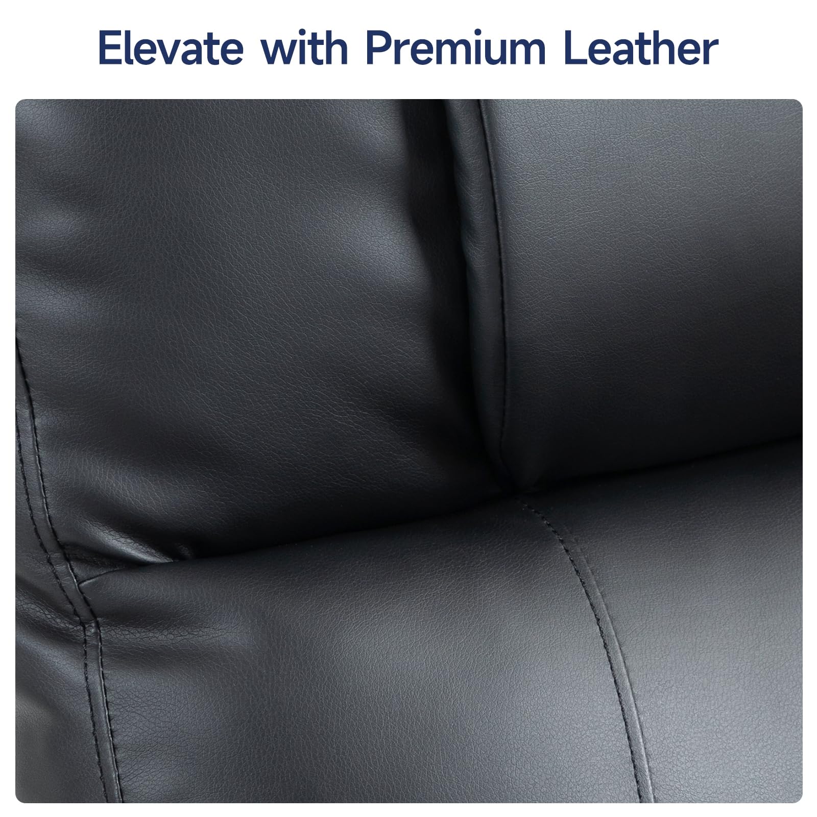 Power Lift Recliner Chair for Elderly with Massage & Heat, 160° Adjustable PU Leather Electric Recliner with Remote, Cup Holders, Side Pockets, and Stand Assist for Living Room, Bedroom (Black)