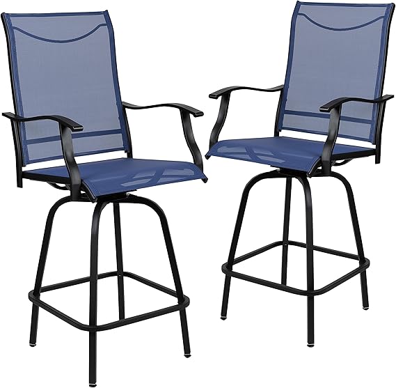 Swivel Patio Bar Stools Set of 2 Red