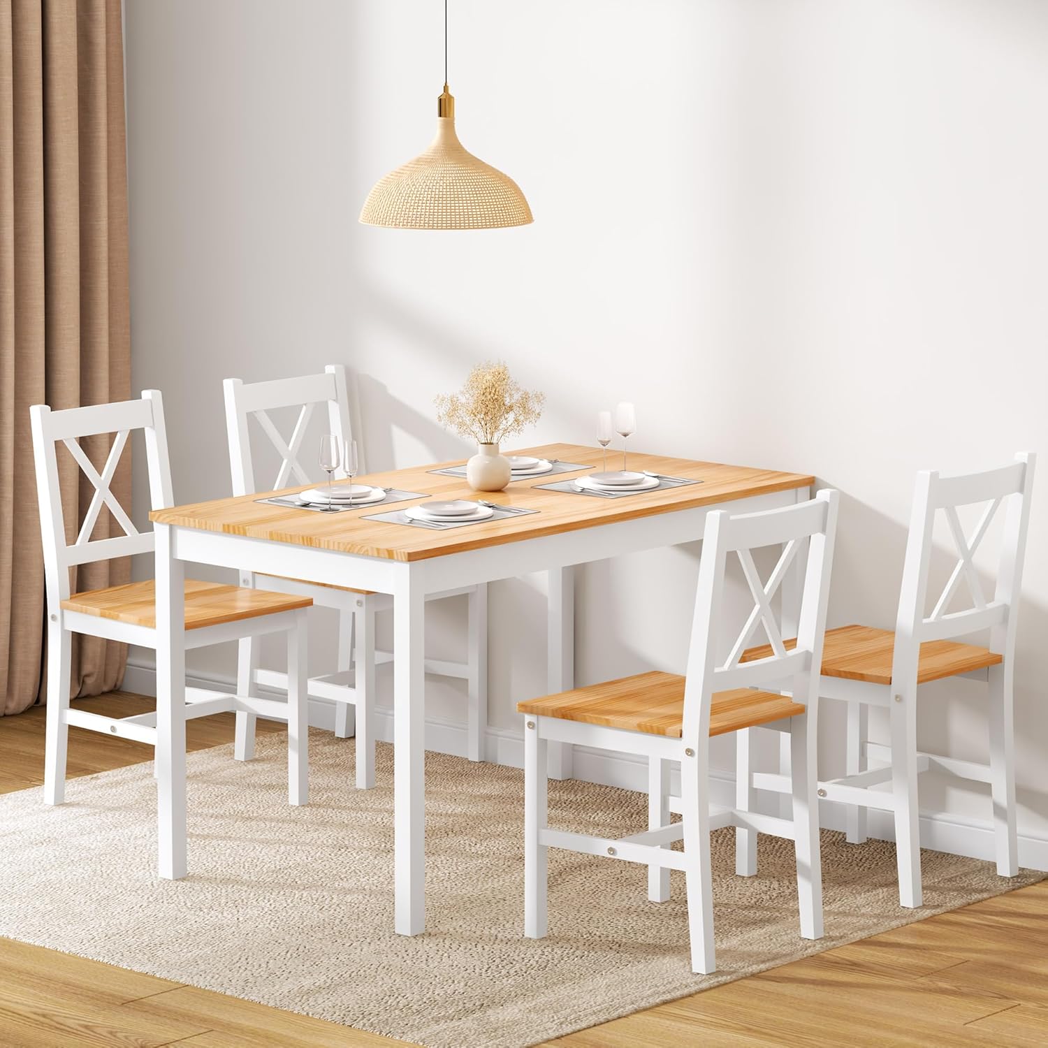 5-Piece Dining Table Set with 4 Chairs