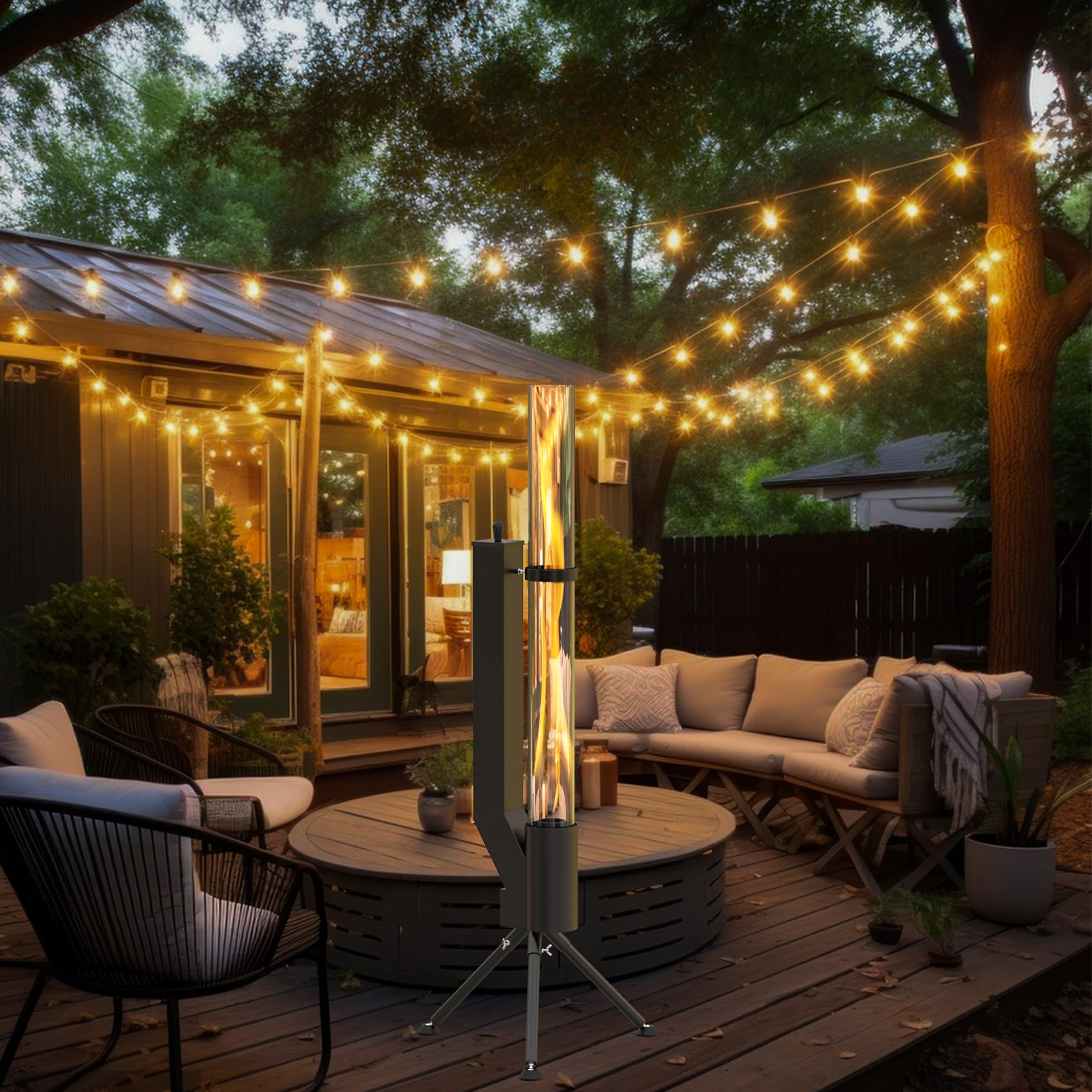 Portable Wood Pellet Fire Pit with Ash Tray