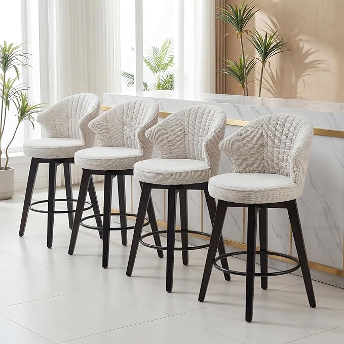 Swivel Barstools Set of 2 - 24 Inch Counter Height