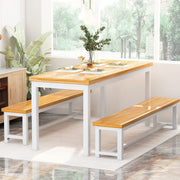 43.3" Dining Table Set for 4 with 2 Benches