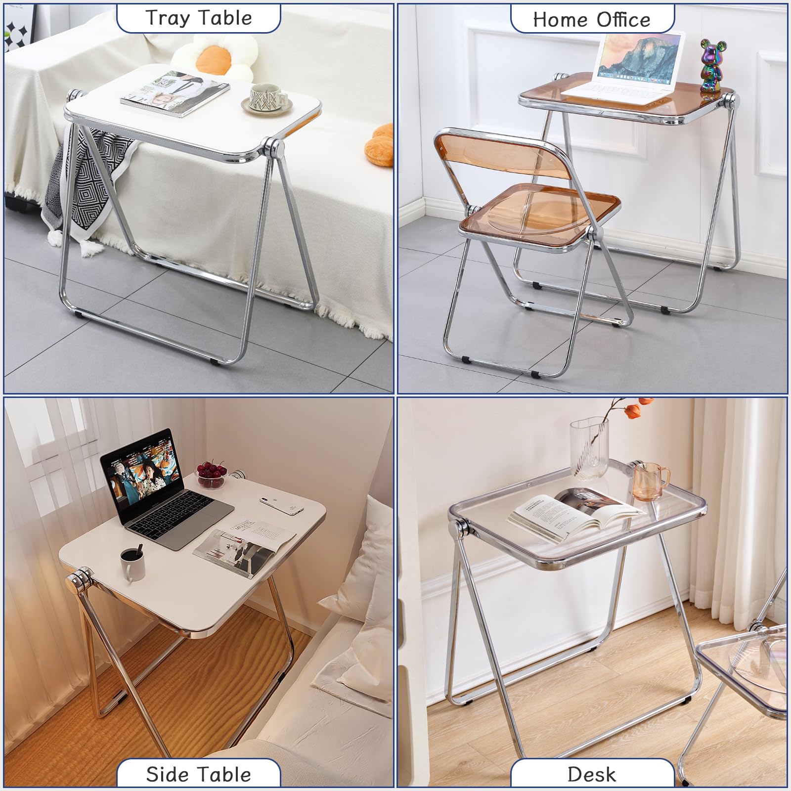 Folding Acrylic TV Tray Table