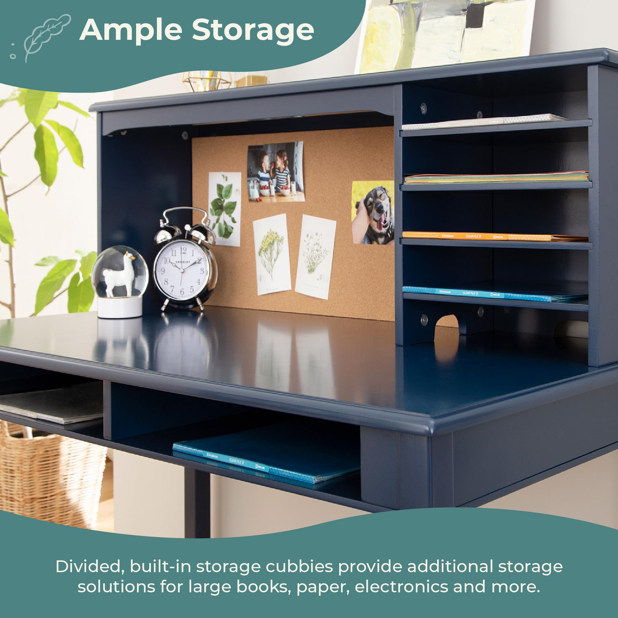 Kids Media Desk and Chair Set with Storage