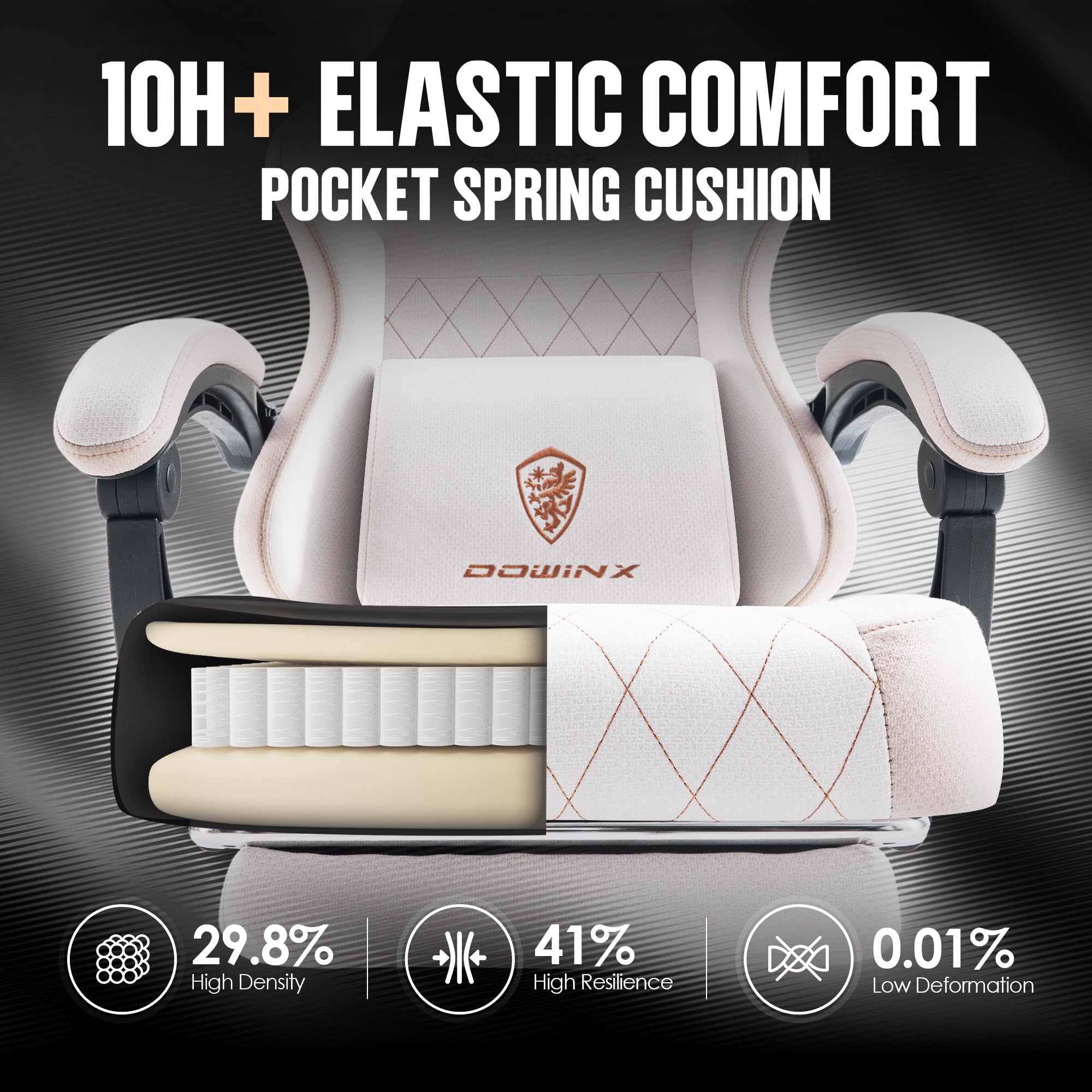 Ergonomic Gaming Chair with Pocket Spring Cushion and Footrest