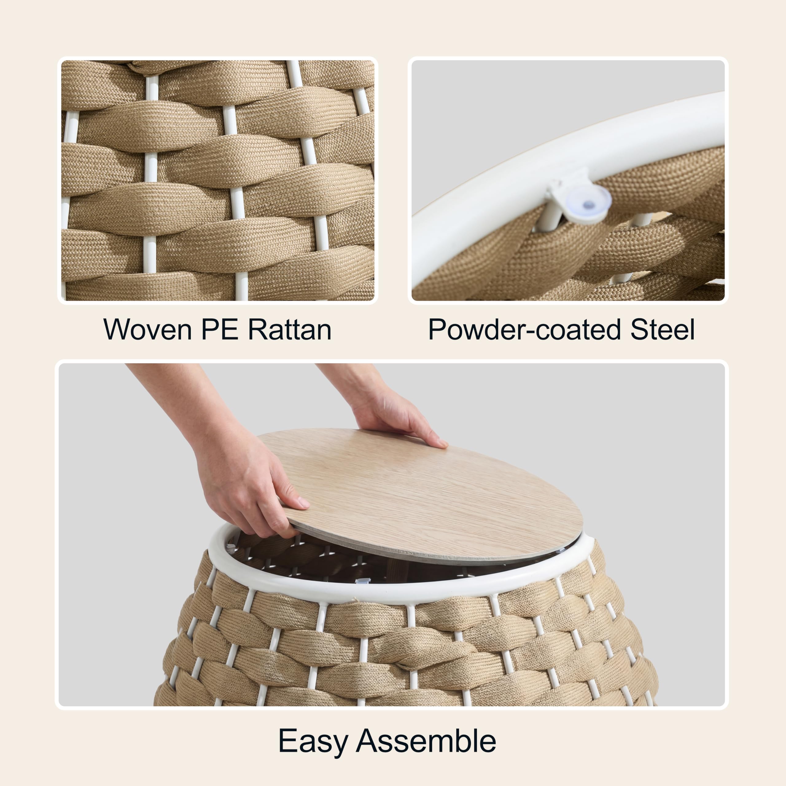 Outdoor Side Table with Removable Lid