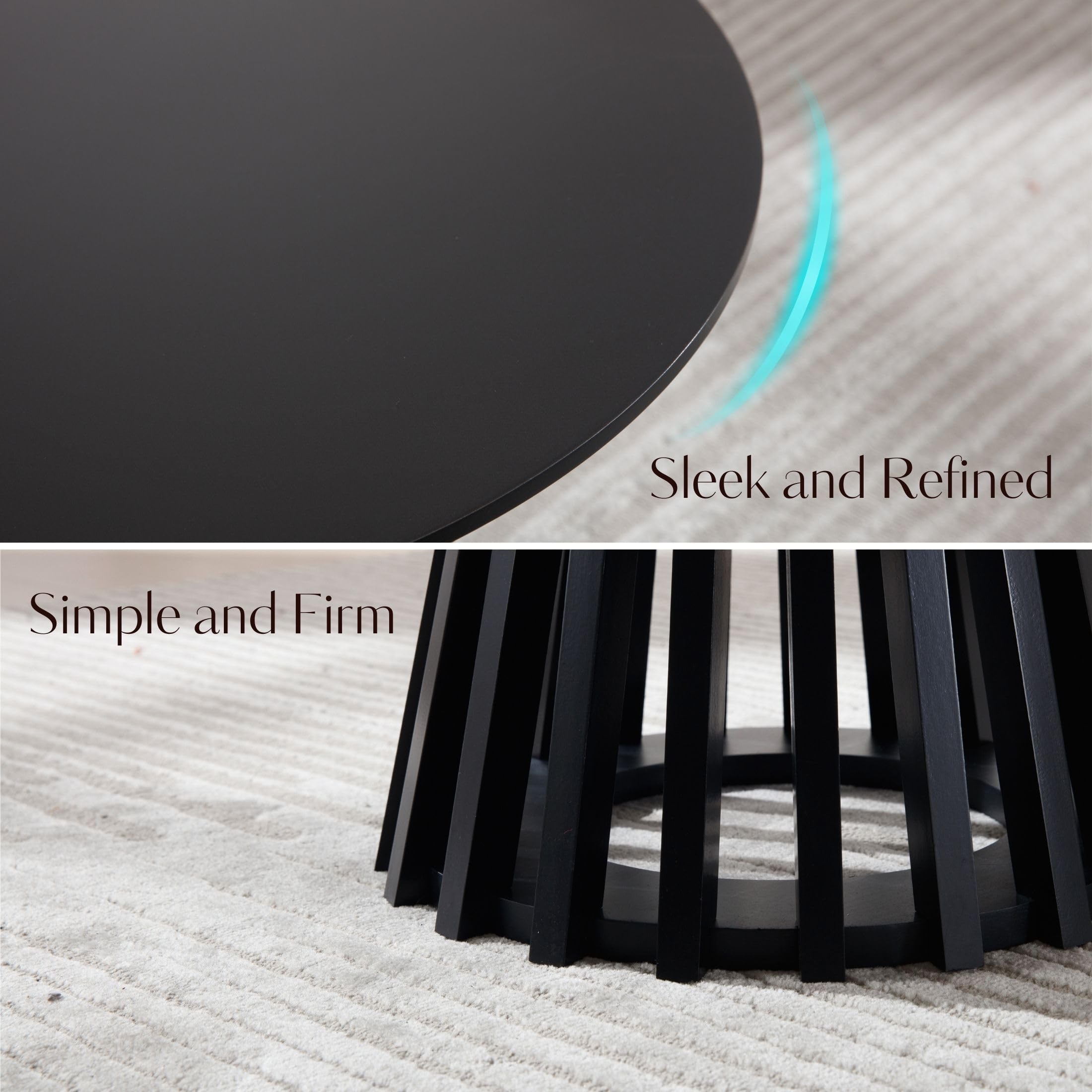 Round Bar Table 43.5" High Modern Wood Cocktail Table
