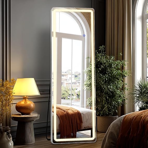 LED Full Length Floor Mirror 70" x 26" with 3 Color Modes