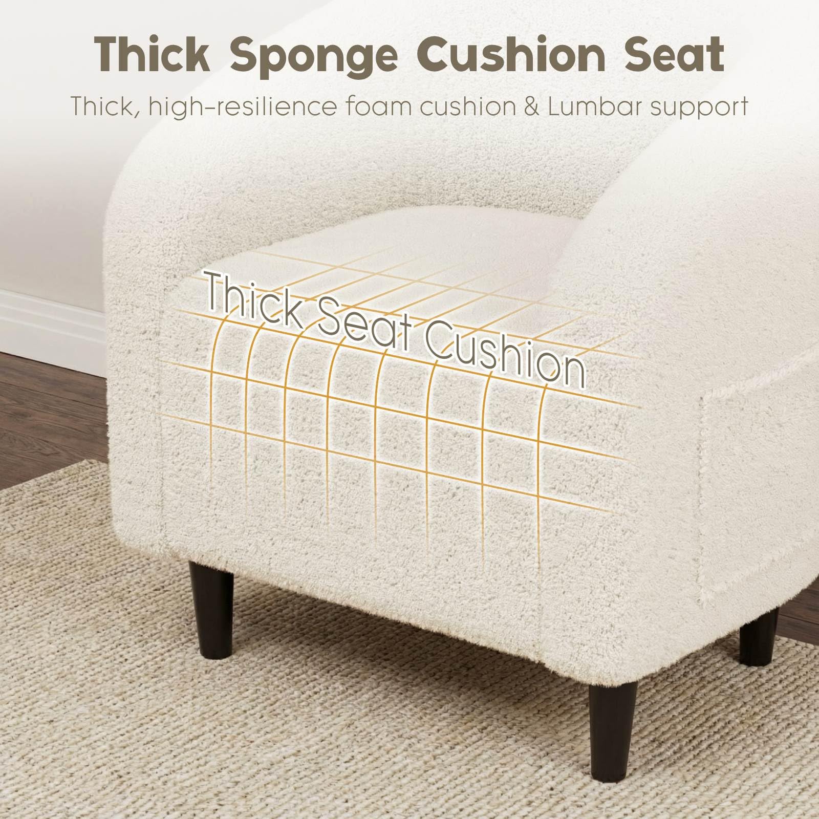 Modern Accent Barrel Chair with Side Pocket