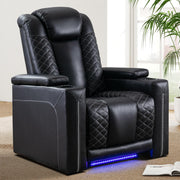 Electric Power Recliner with USB Ports and Ambient Lighting