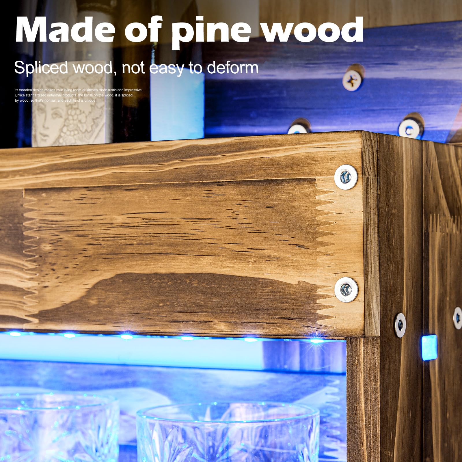 Wall Mounted Wine Rack with LED Light
