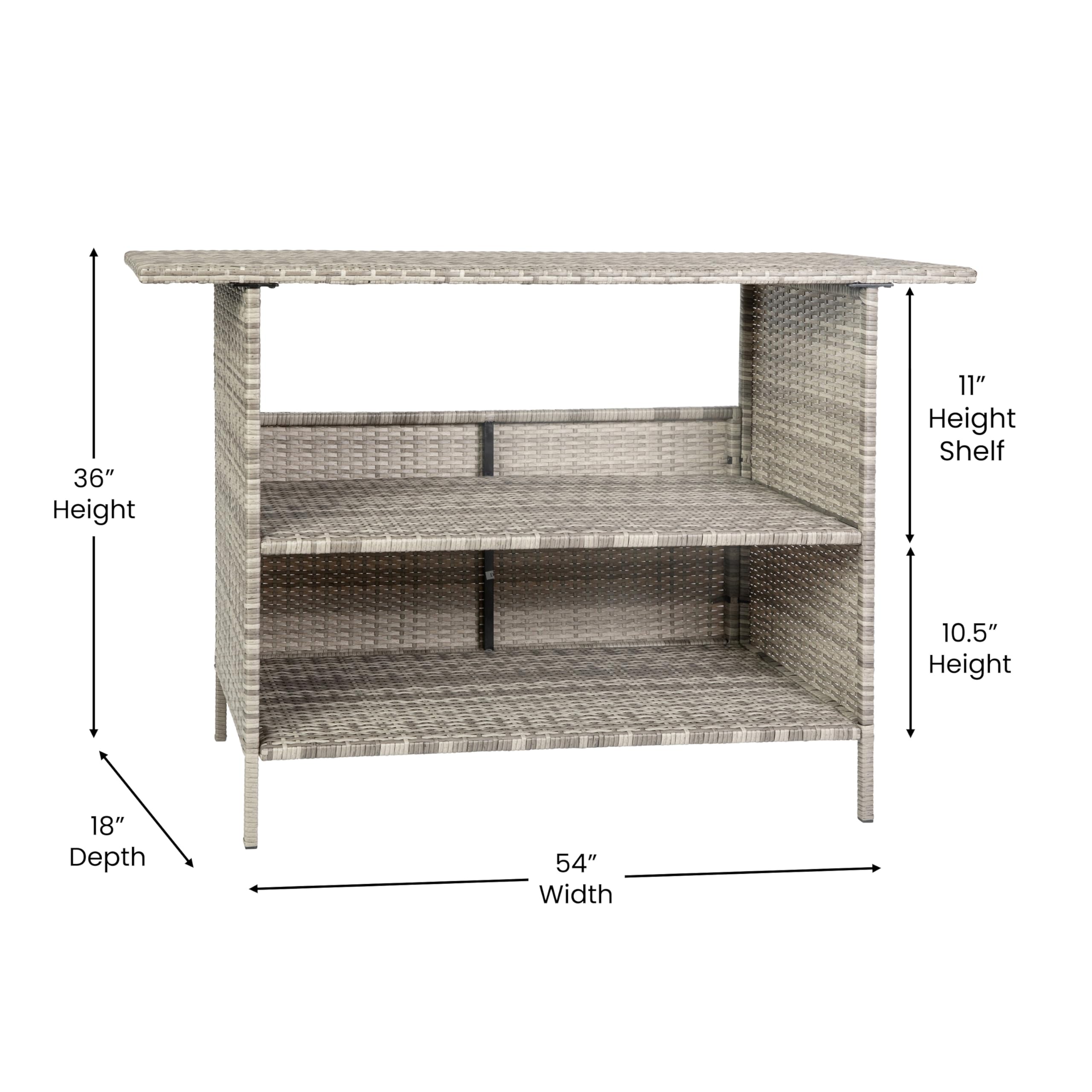 Indoor/Outdoor Wicker Rattan Bar Counter Table