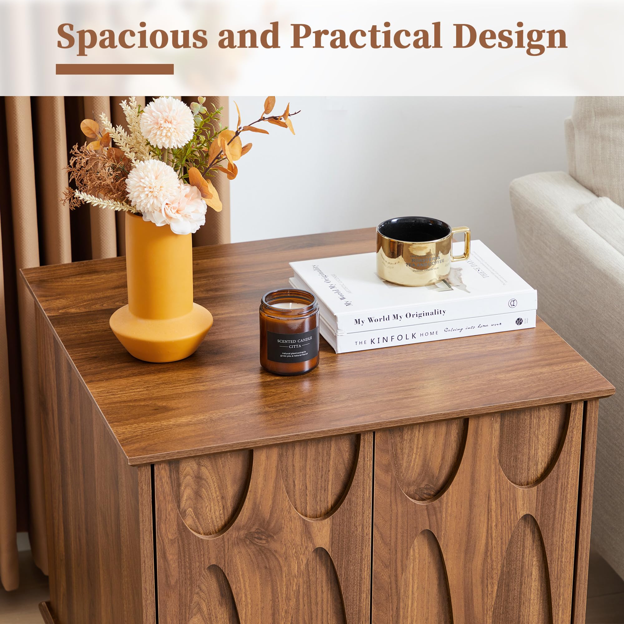 Square End Table with Storage