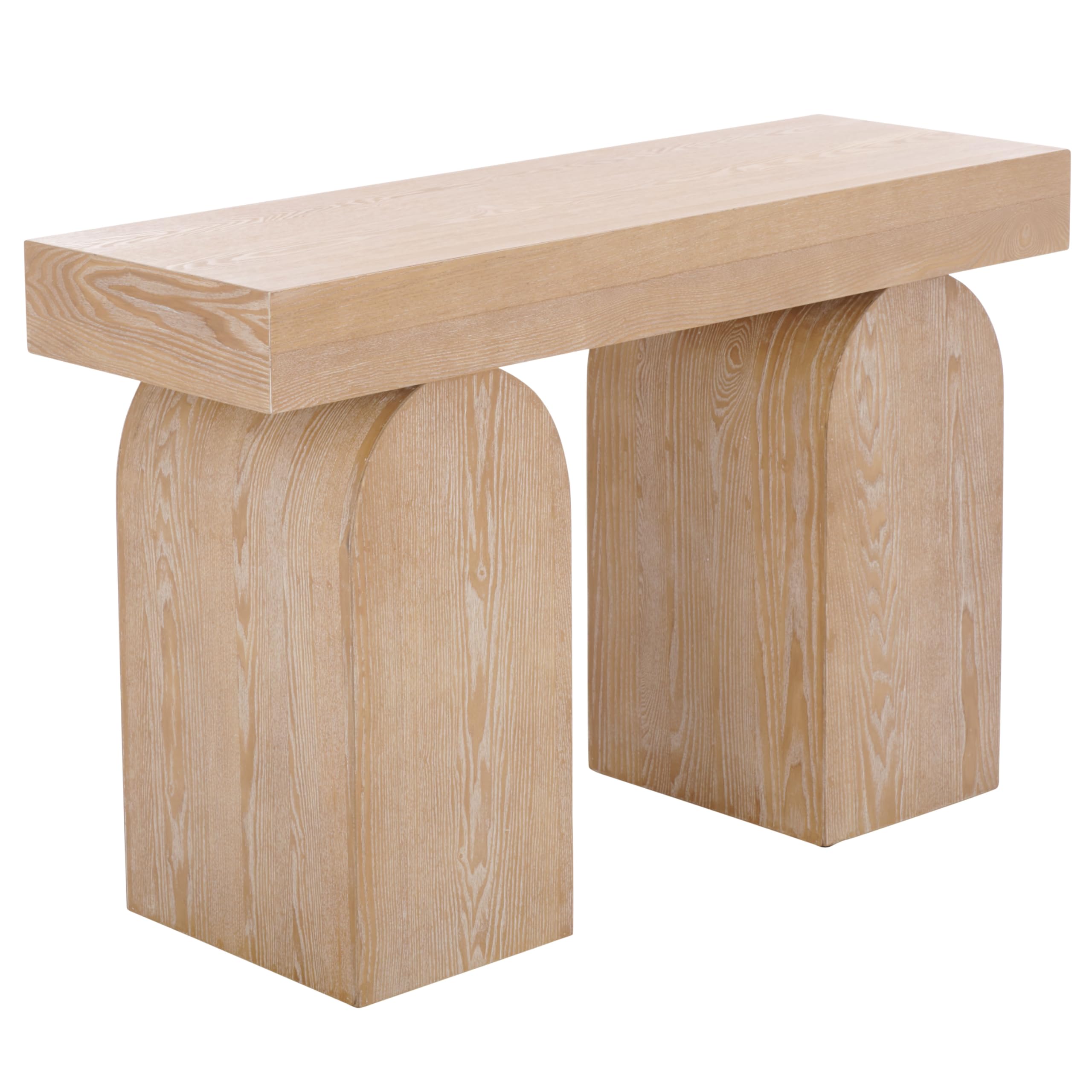 Ekoshi Mid-Century Modern Bleached White Console Table