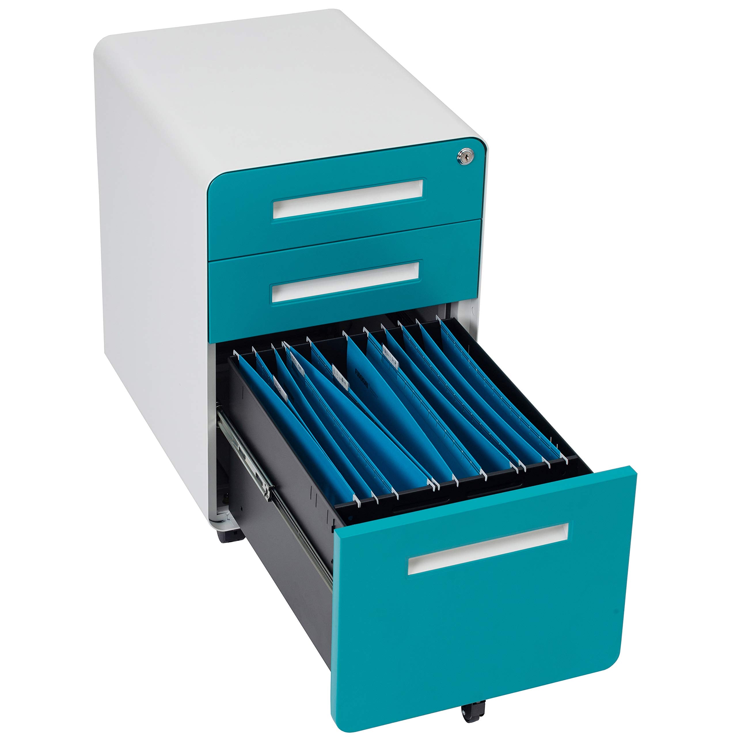 3 Drawer Mobile File Cabinet with Lock