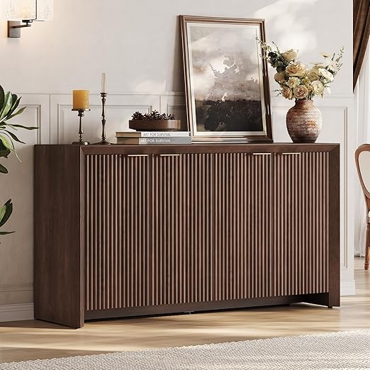 Fluted Sideboard Buffet Cabinet with Storage
