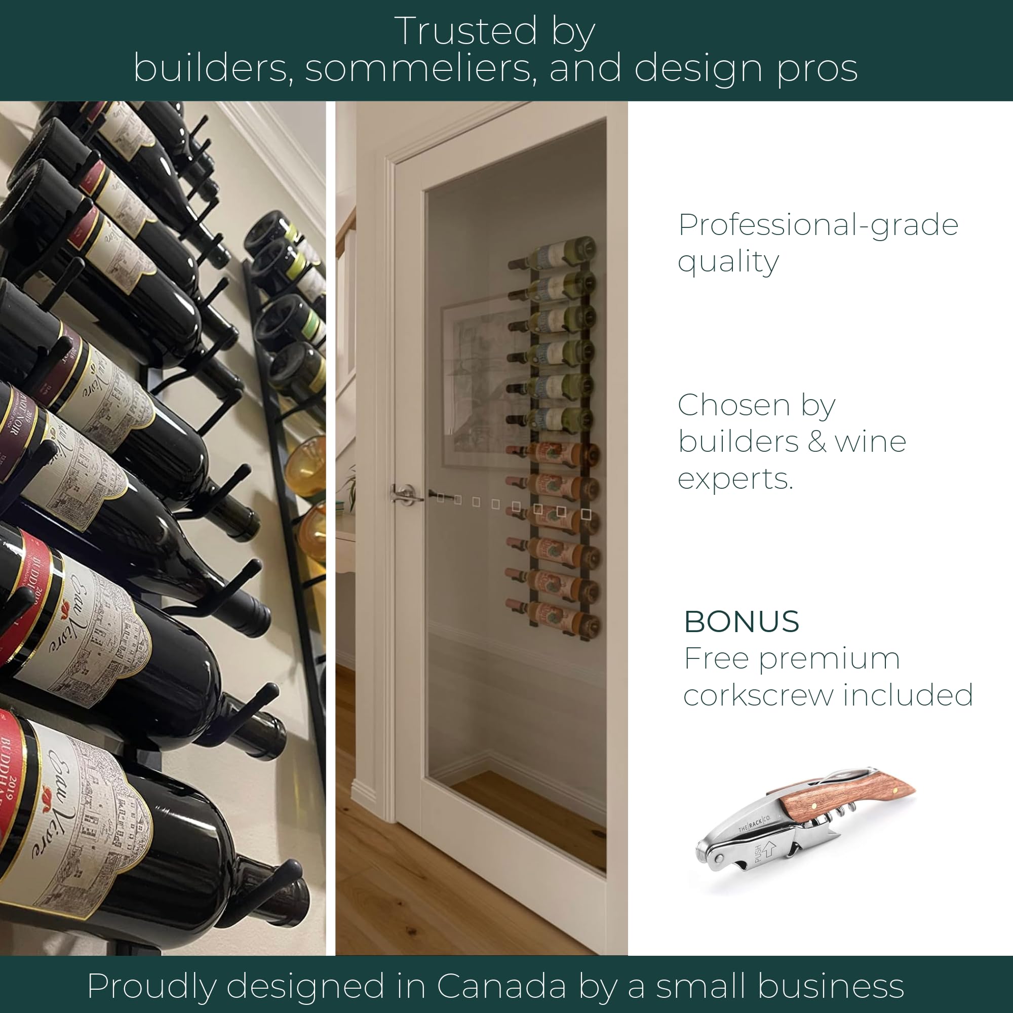 Wall Mounted Wine Rack - 6 Bottle Storage
