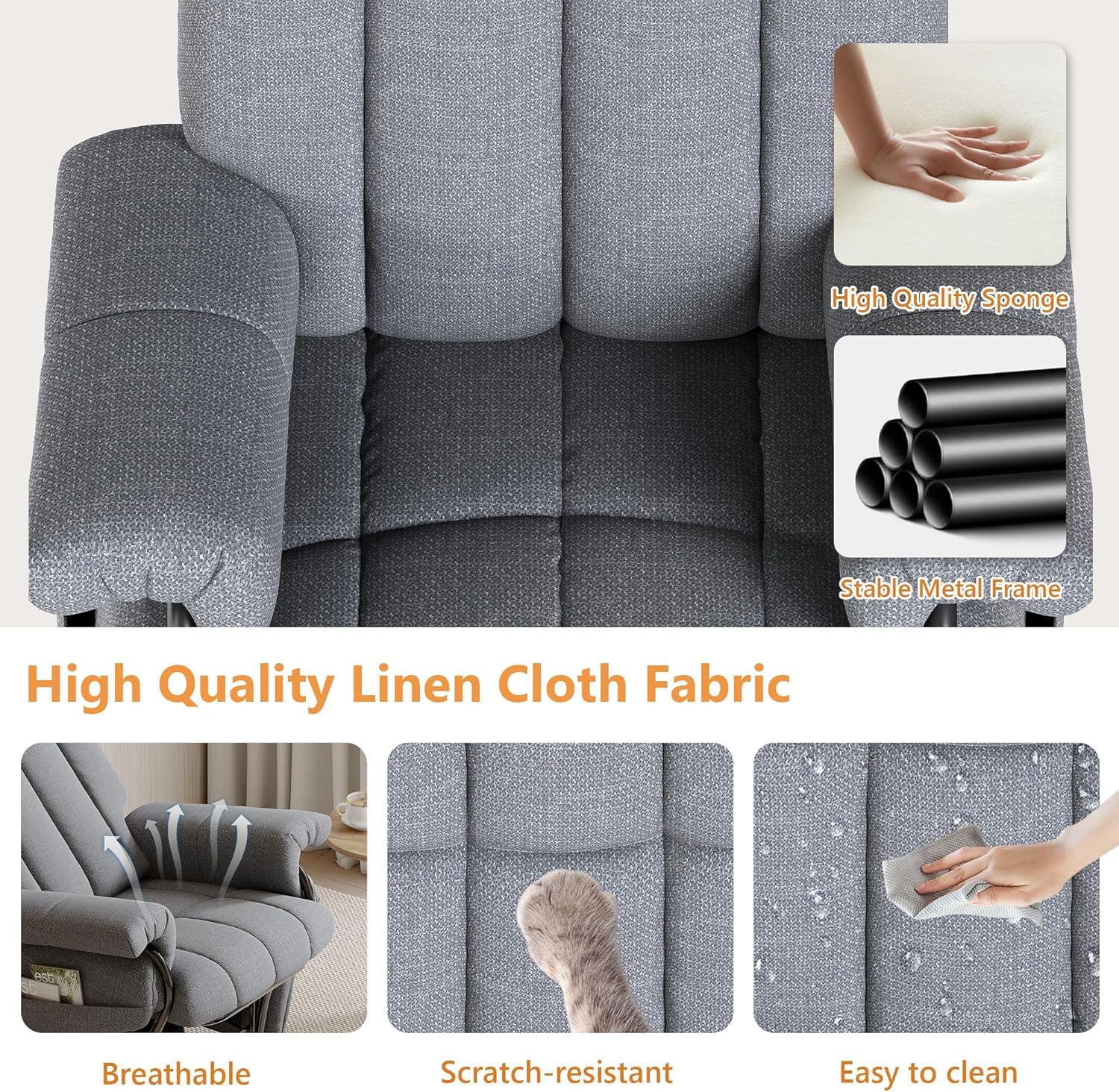 360° Swivel Recliner Chair with Ottoman