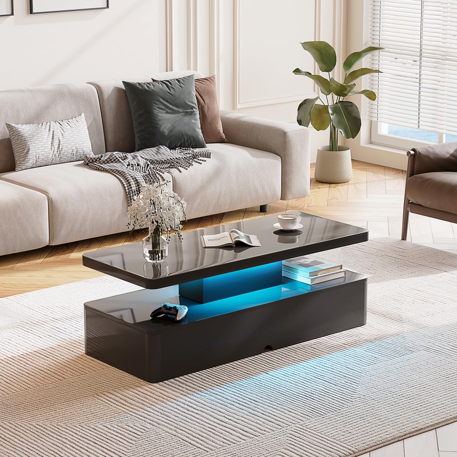 LED Coffee Table with Storage