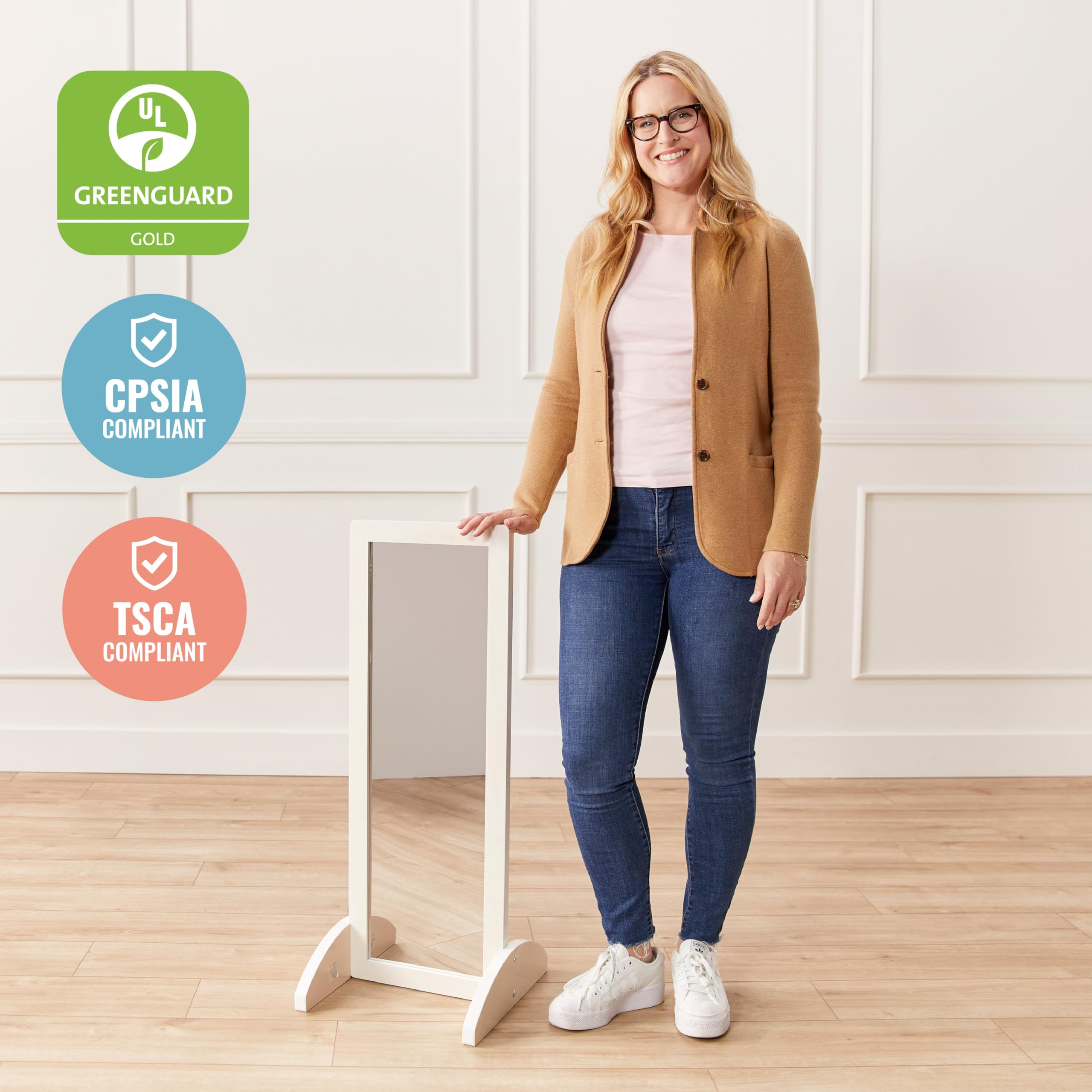 Bi-Directional Floor Mirror for Kids