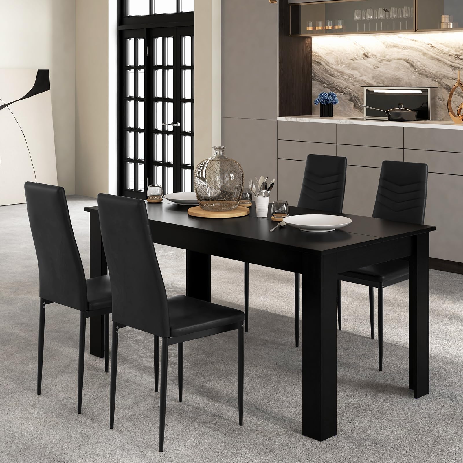 5-Piece Dining Table Set with 4 Chairs
