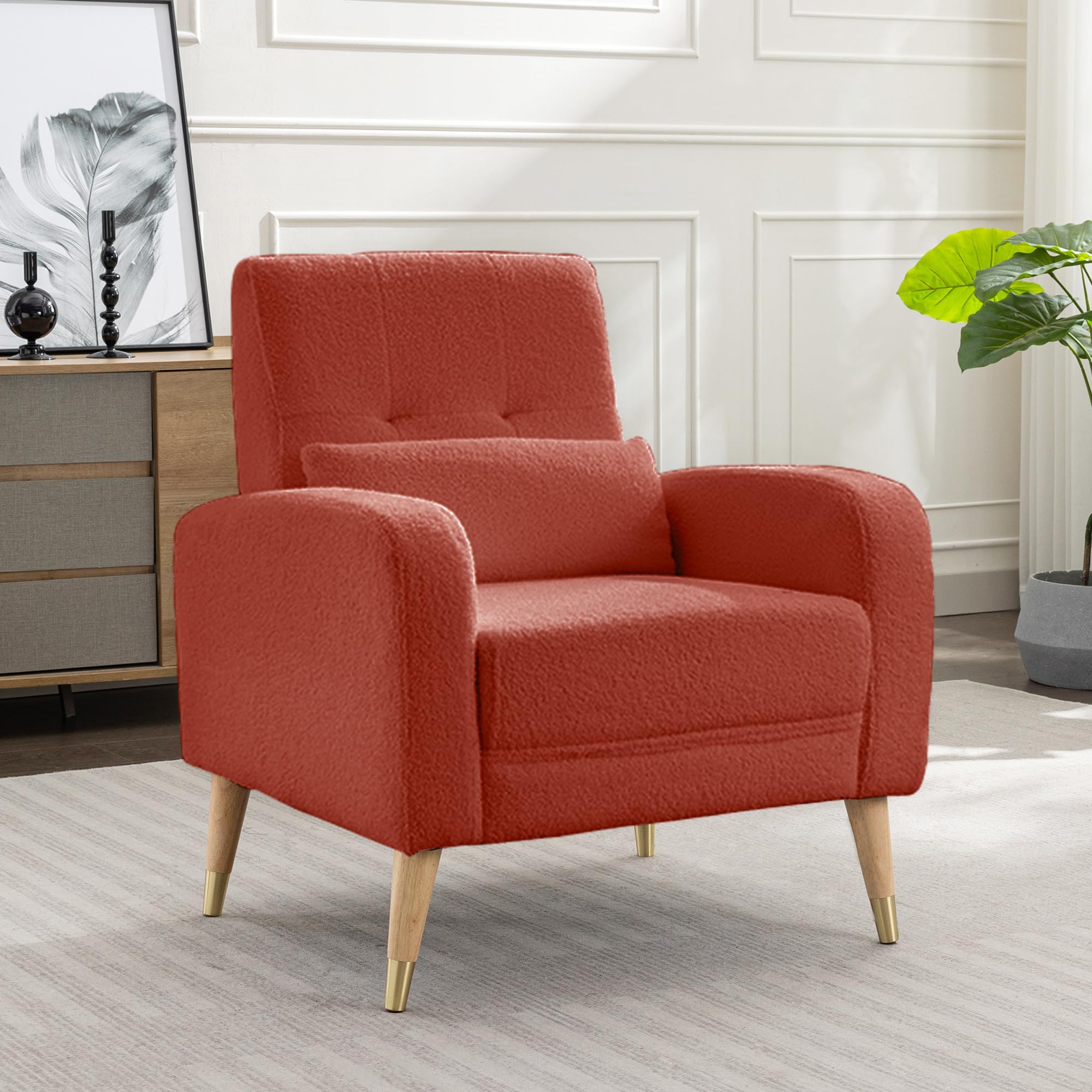 Mid-Century Modern Accent Chair with Armrests