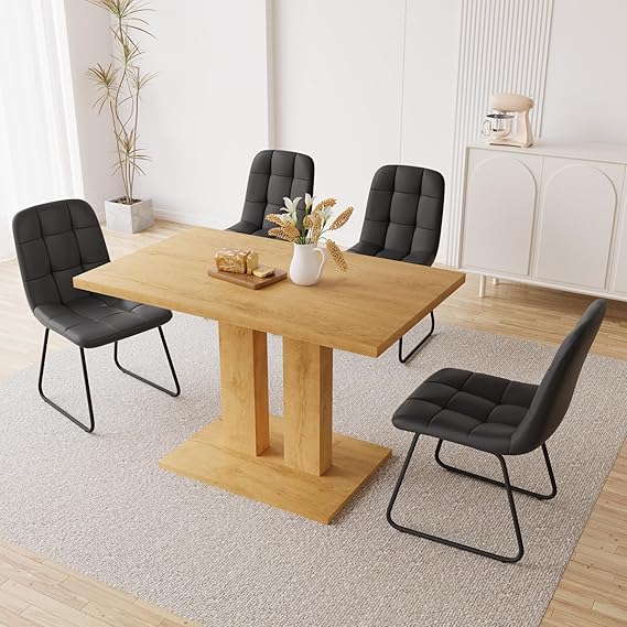 46" Modern Oak Dining Table for 4