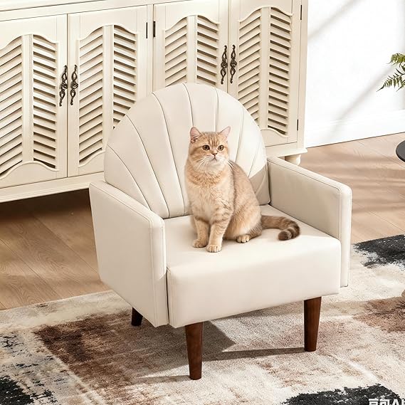 Shell Back Accent Chair with High Resilience Foam Cushion