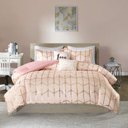 Geometric Metallic Comforter Set Full/Queen