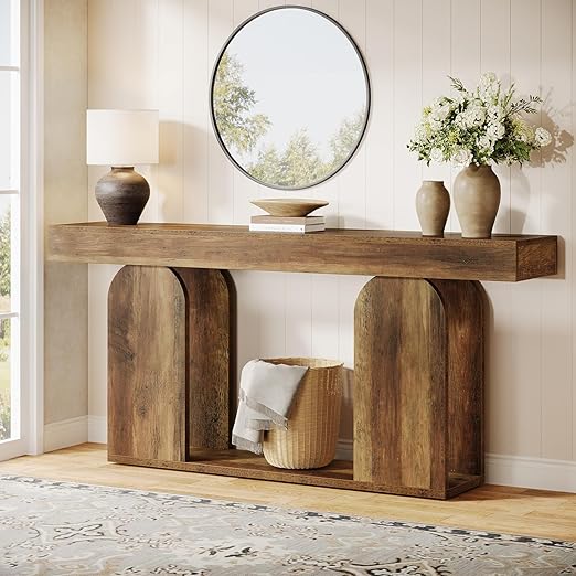 70.9-Inch Extra Long Console Table with Storage Shelf