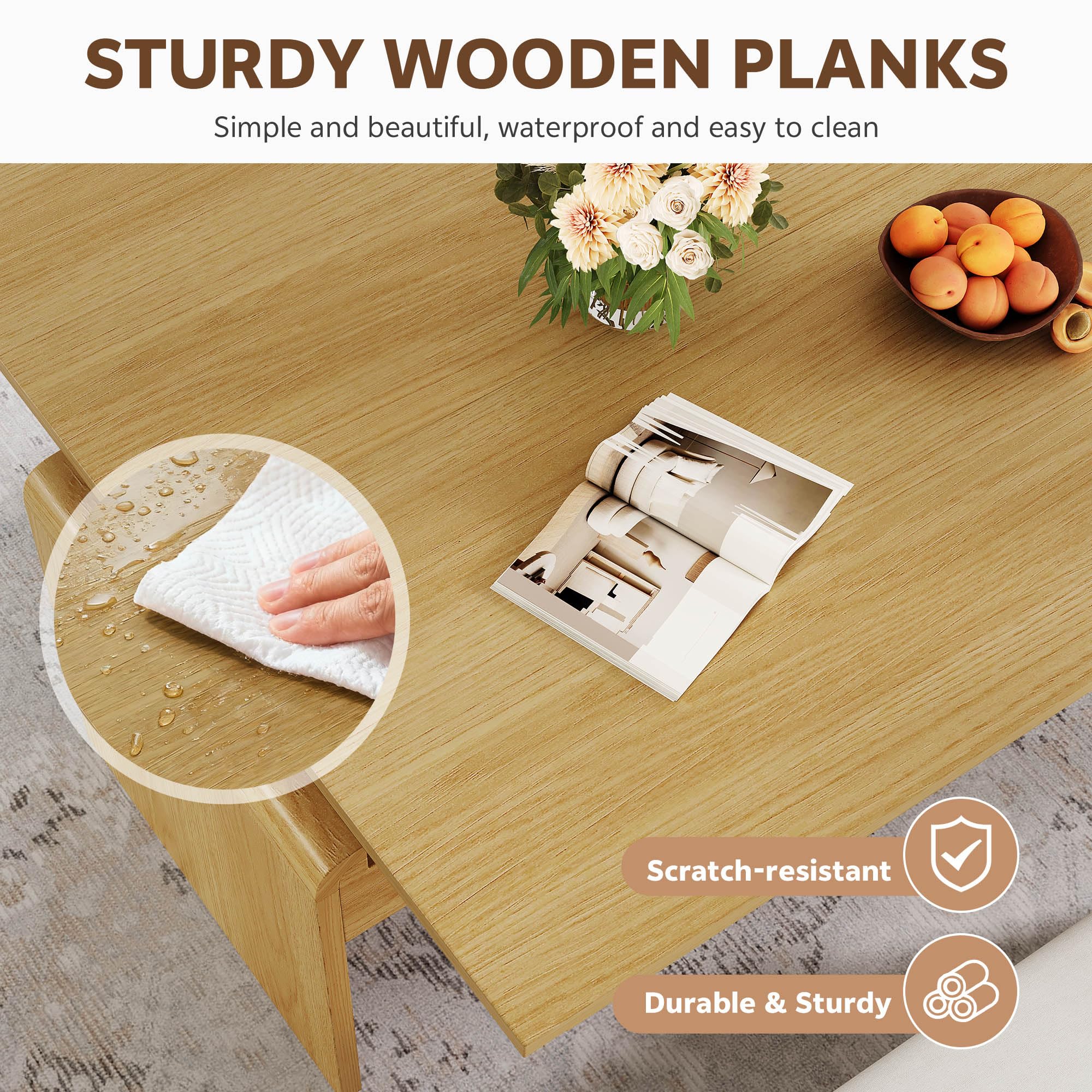 Lift Top Coffee Table with Bench and Hidden Storage