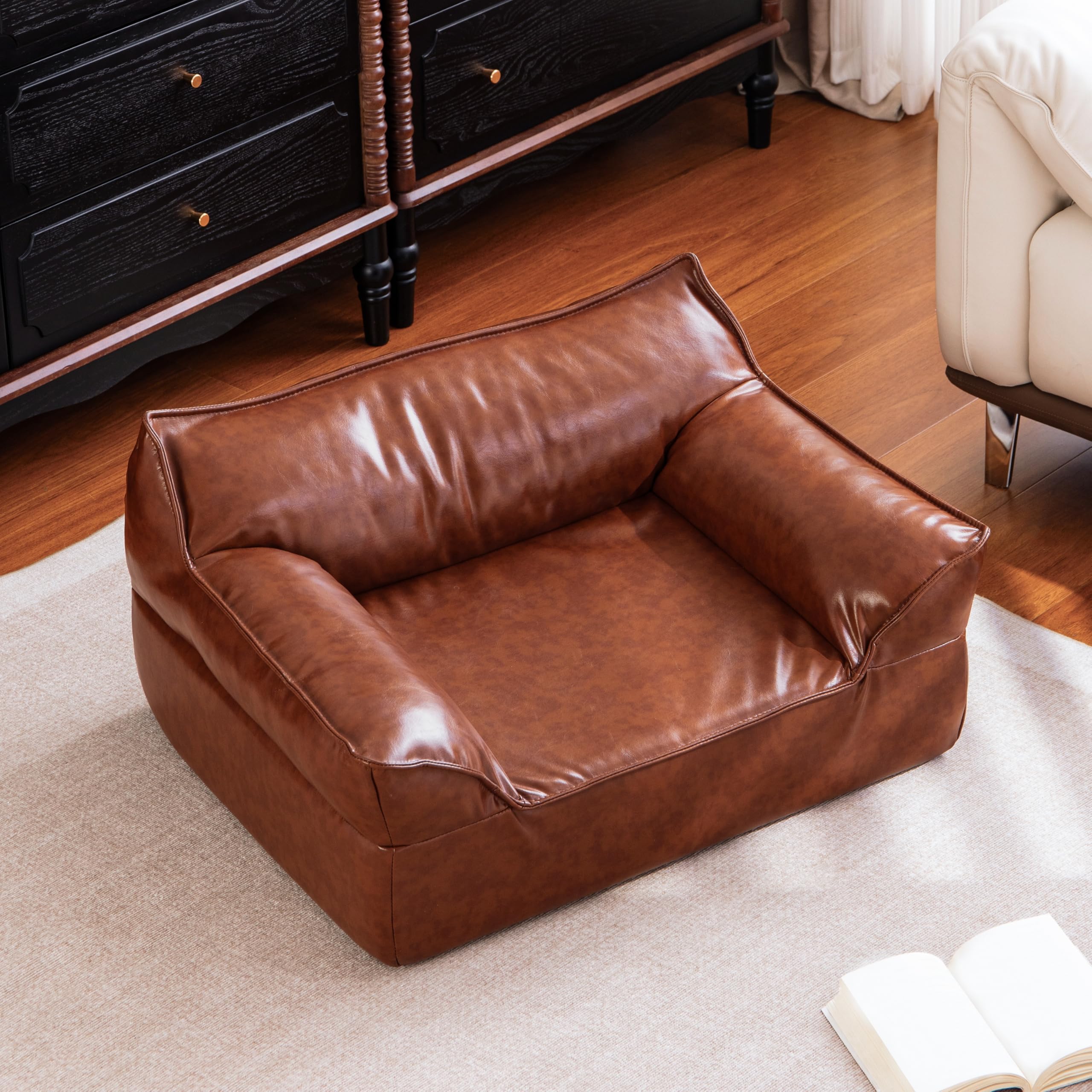 Leather Dog Bed Couch for Small and Medium Dogs