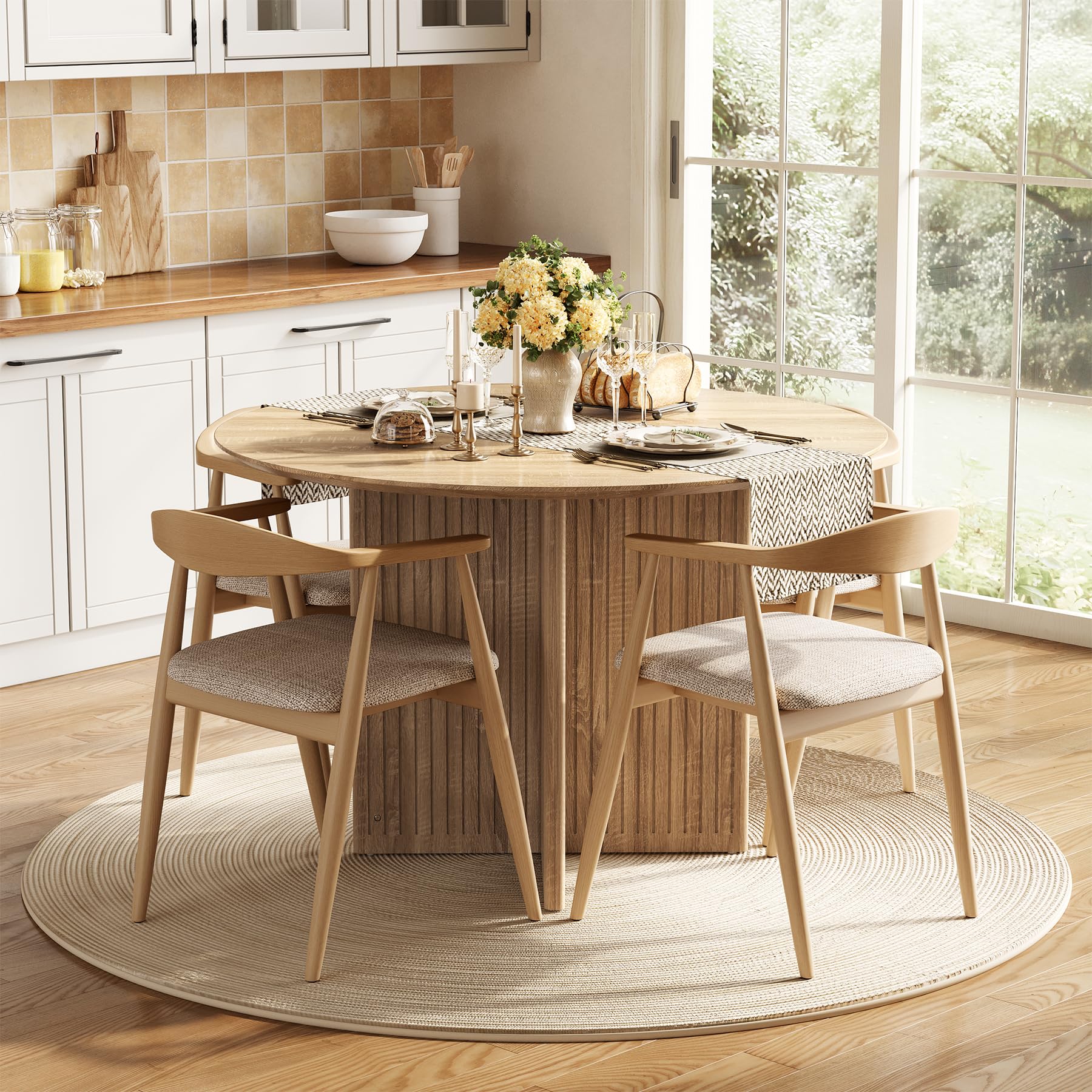 Round Dining Table for 4-6 People