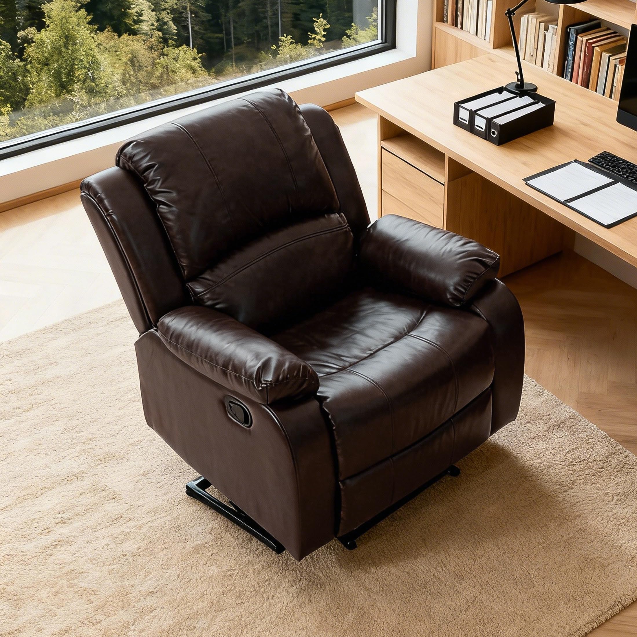 Manual Recliner Chair with Adjustable Push Back