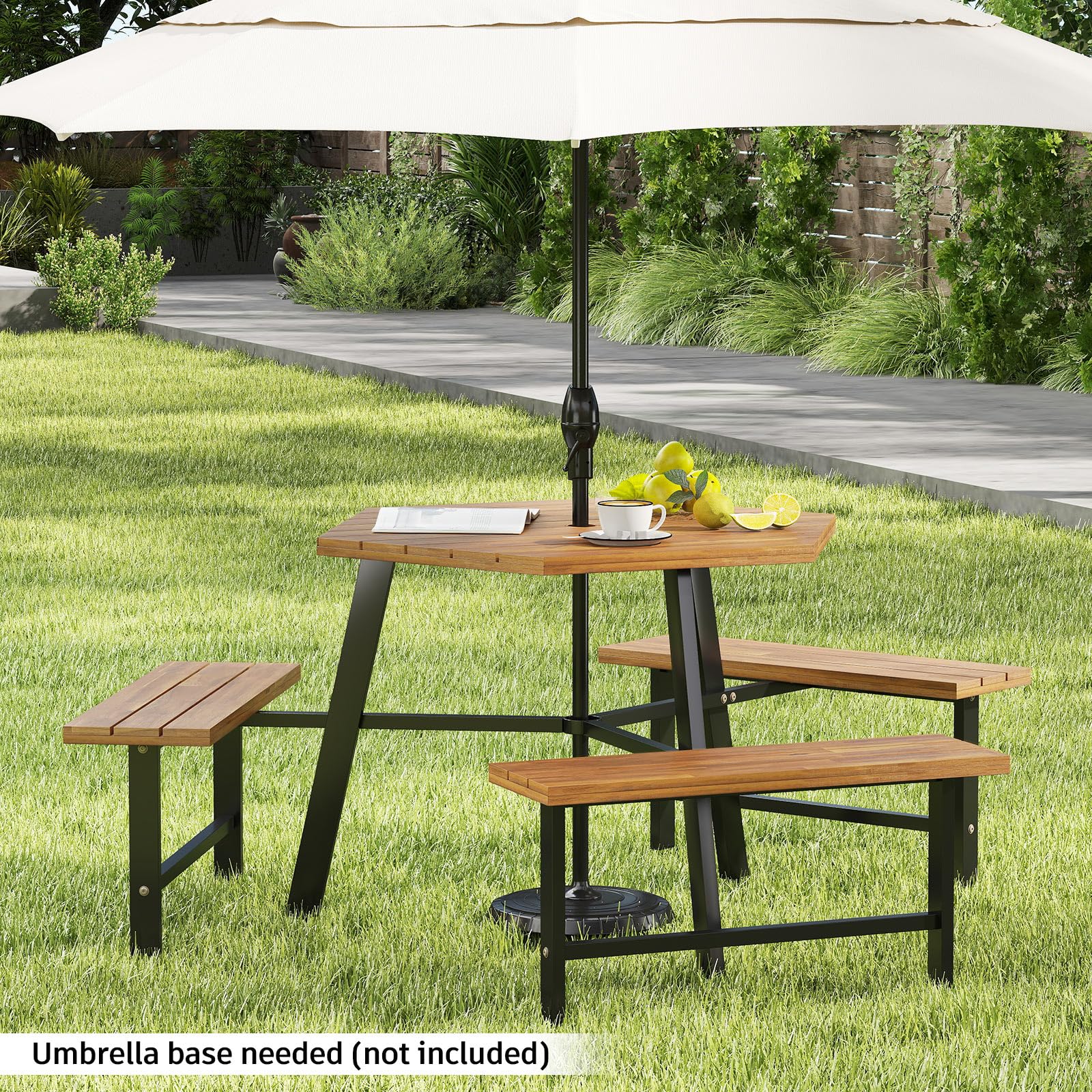 Hexagonal Picnic Table with Benches